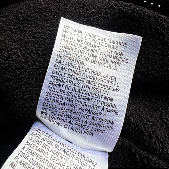 Women’s Sz XL Black Embellished Long Sleeve Sweater Crew Neck - Picture 7 of 8